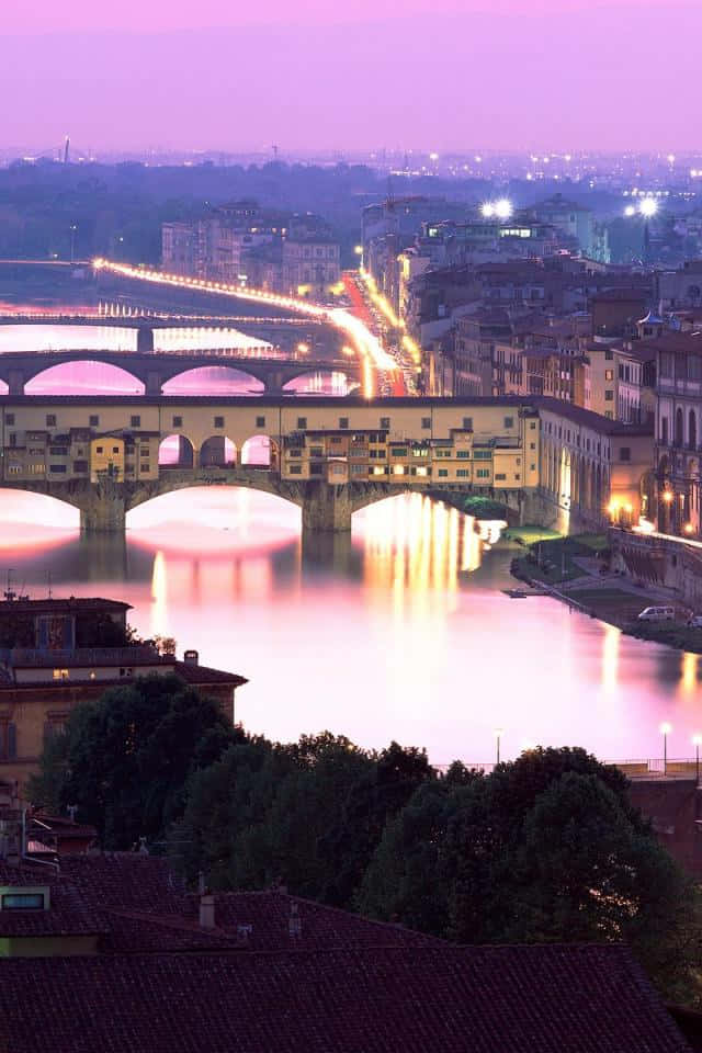 Pregătește Noaptea Ponte Vecchio Fundal