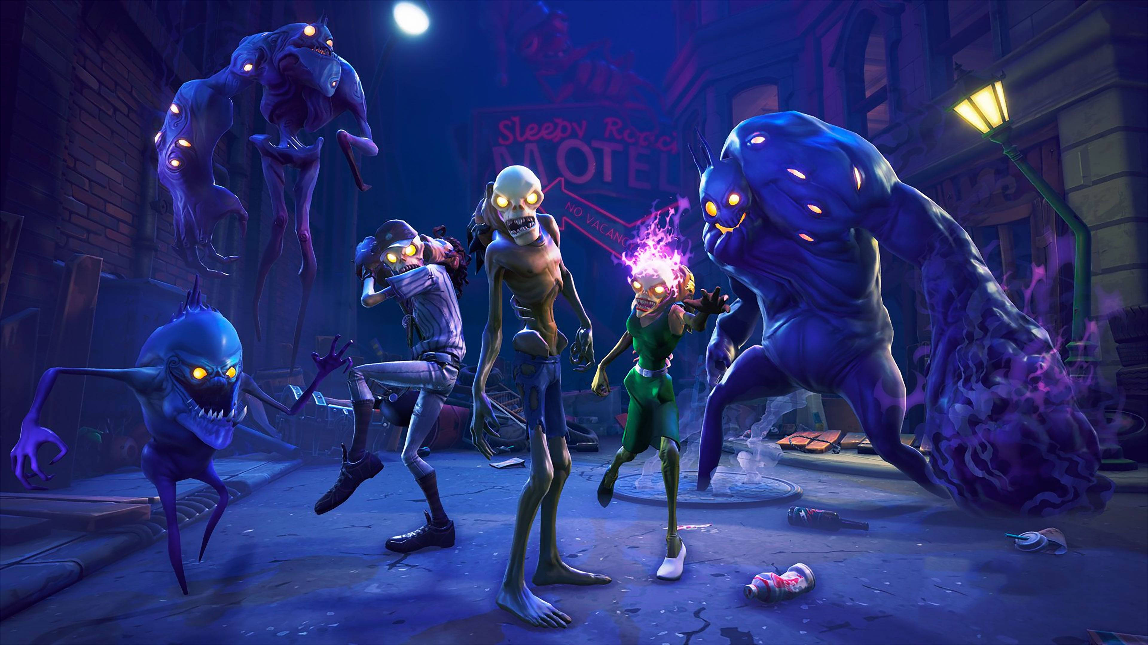Pregătește-te pentru Luptă Împotriva Zombiilor și Mini-Șefilor din Fortnite Fundal