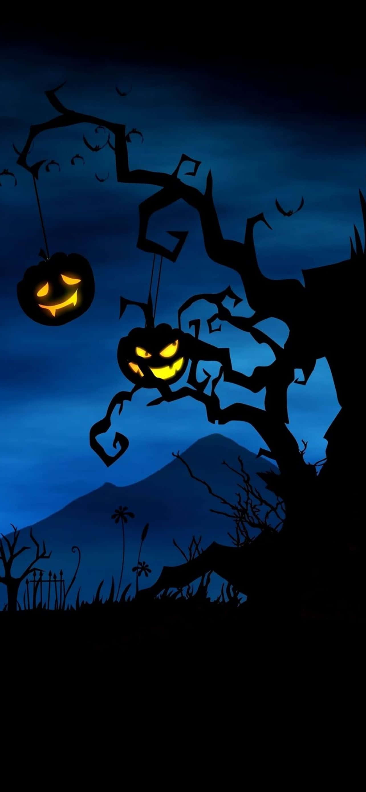 Pregătește-te pentru un octombrie de groază cu acest wallpaper de Halloween pentru iPhone Fundal