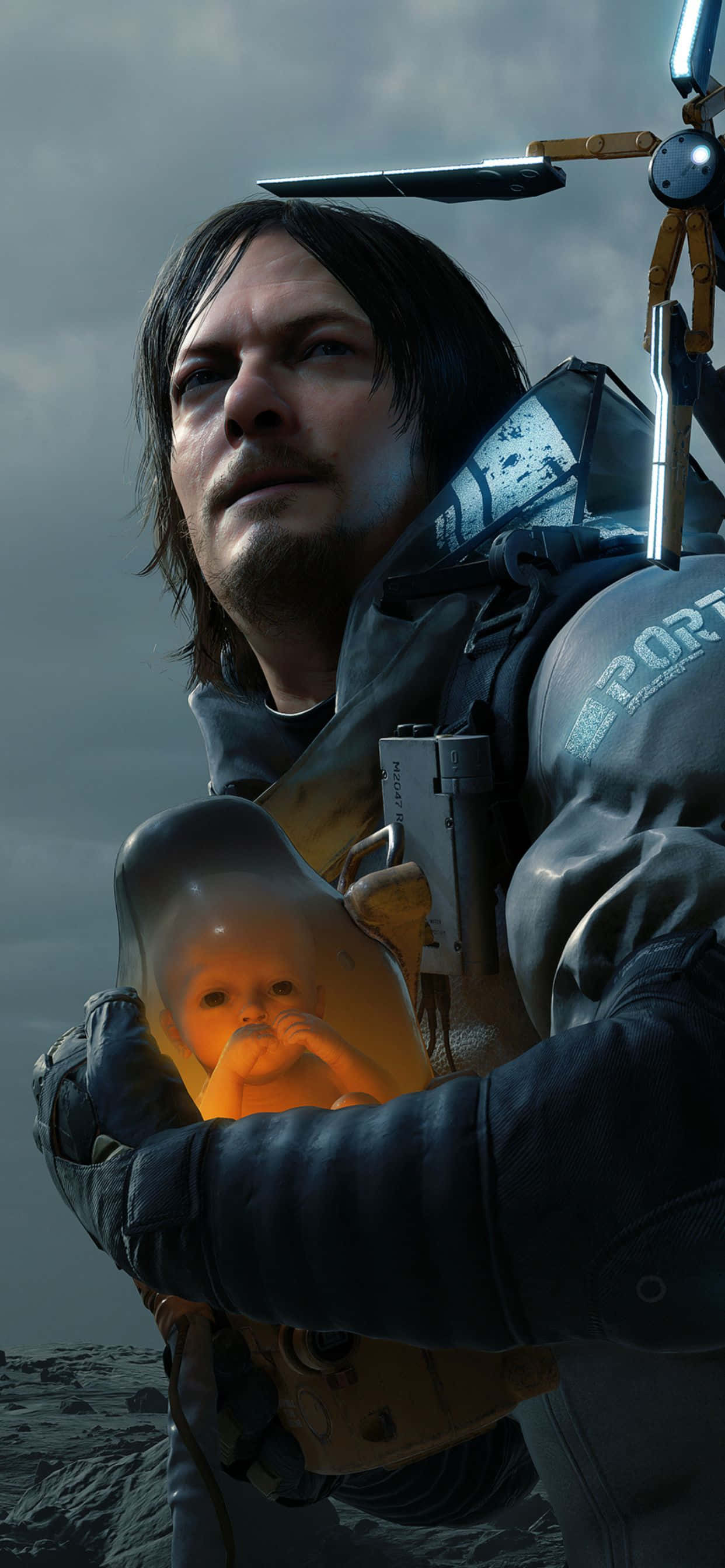 Pregătiți-vă să jucați jocul video mult-așteptat: Death Stranding pe iPhone Xs Max Fundal