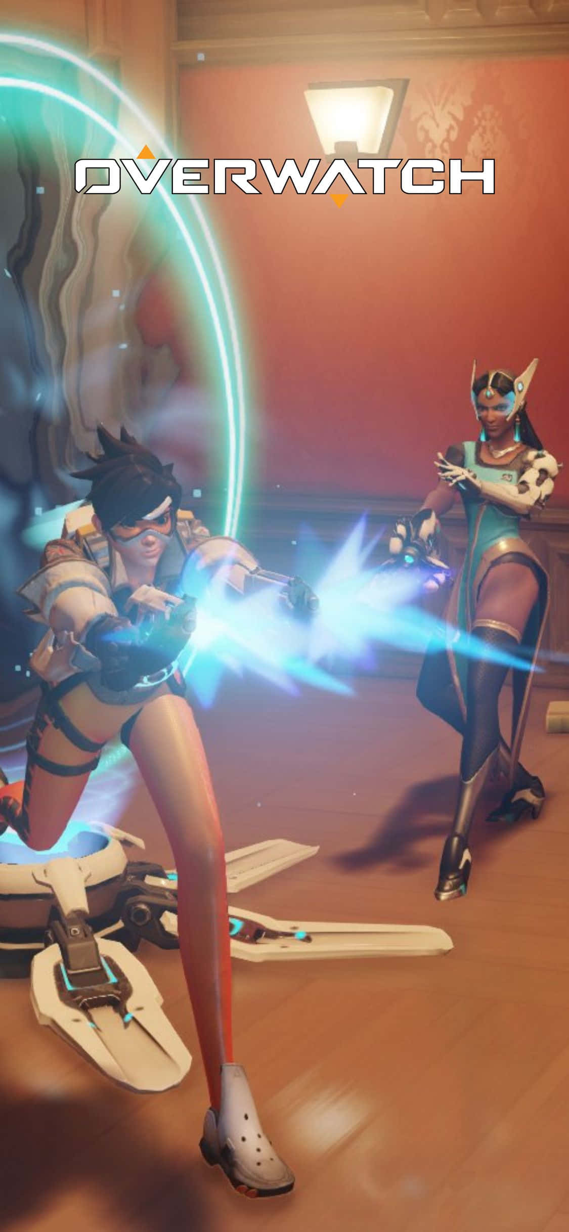 Pregătește-te să sari în acțiune cu iPhone X și Overwatch Fundal