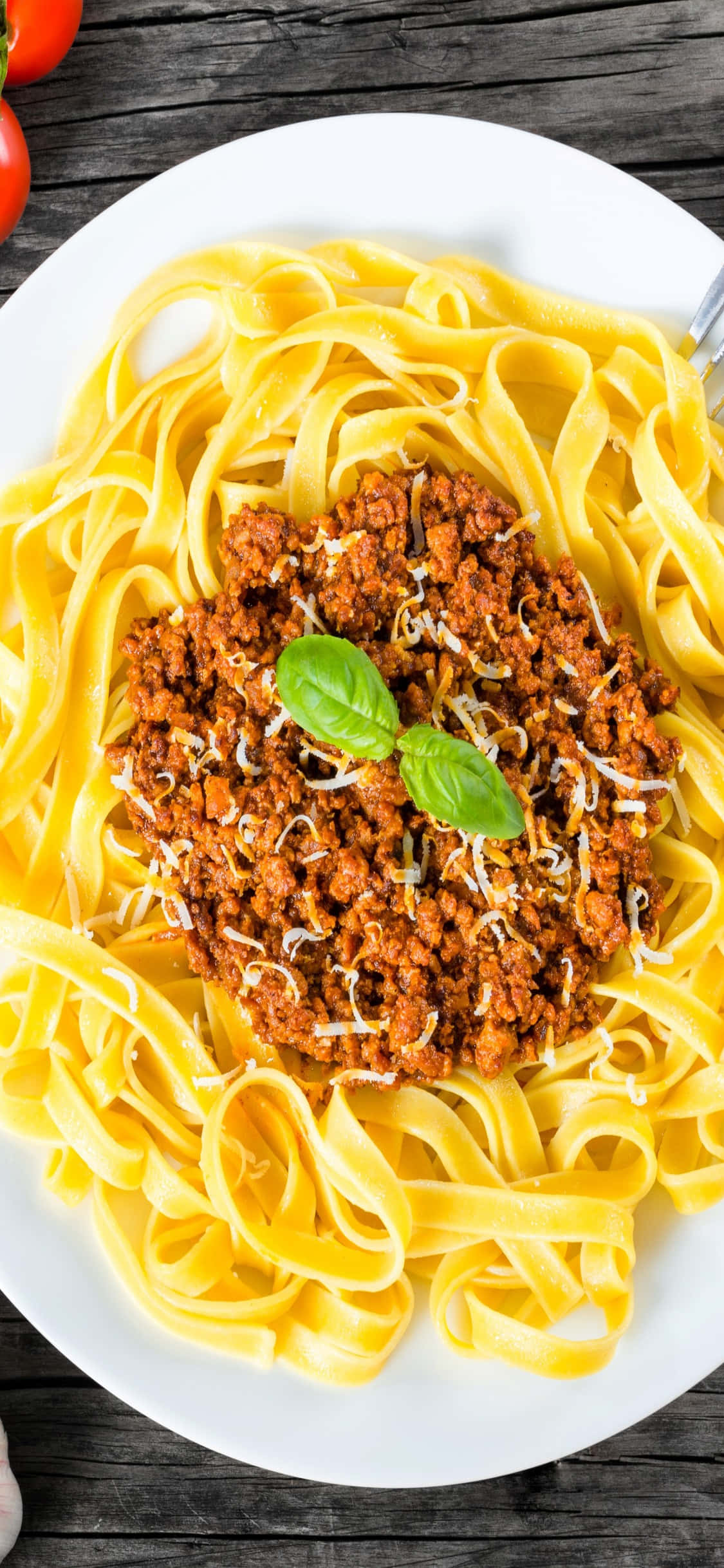 Preparat Pasta Bolognese iPhone X Fundal Pasta Fundal