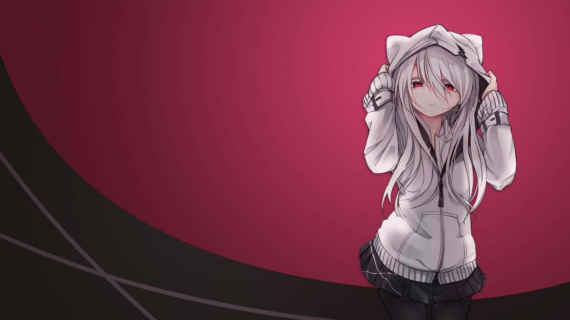 Prezintă accesoriul perfect de toamnă: Hanoracul cu Anime Girl. Fundal