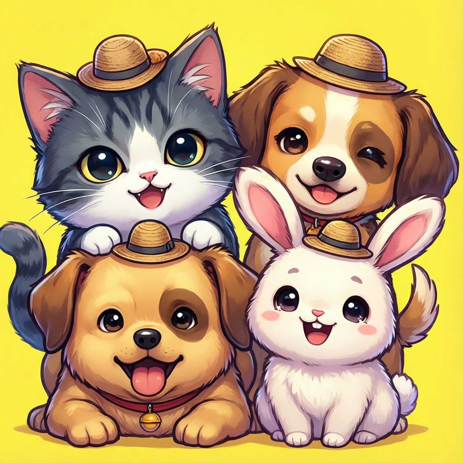 Prieteni Animali Chibi Fundal