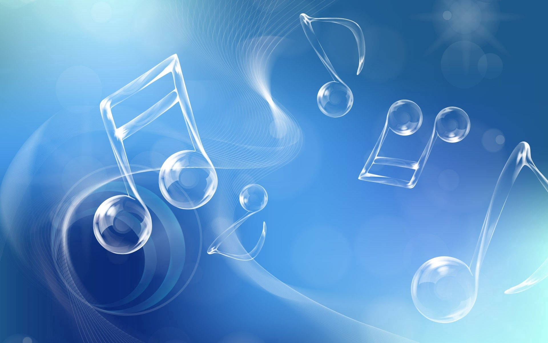 Note muzicale plutind pe un fundal albastru. — Albastru Fundal
