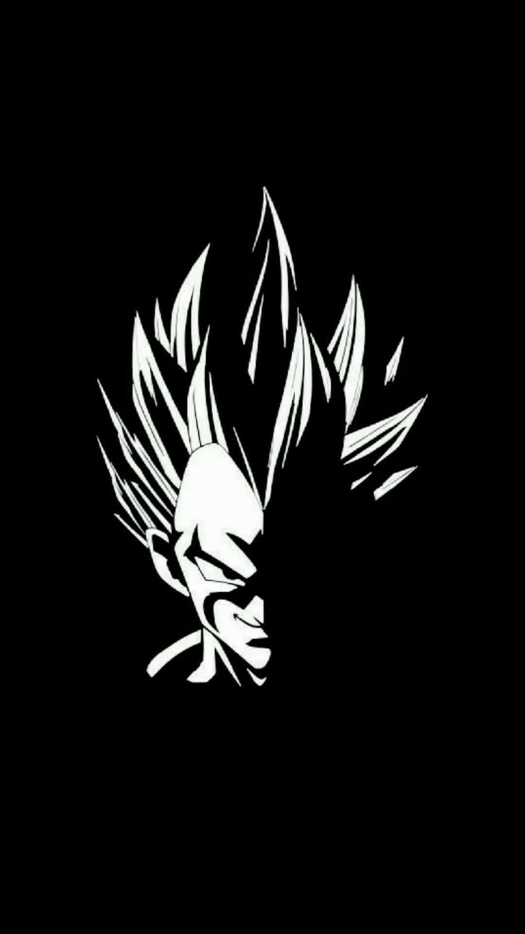 "Prințul tuturor Saiyanilor, Vegeta, în alb și negru" Fundal