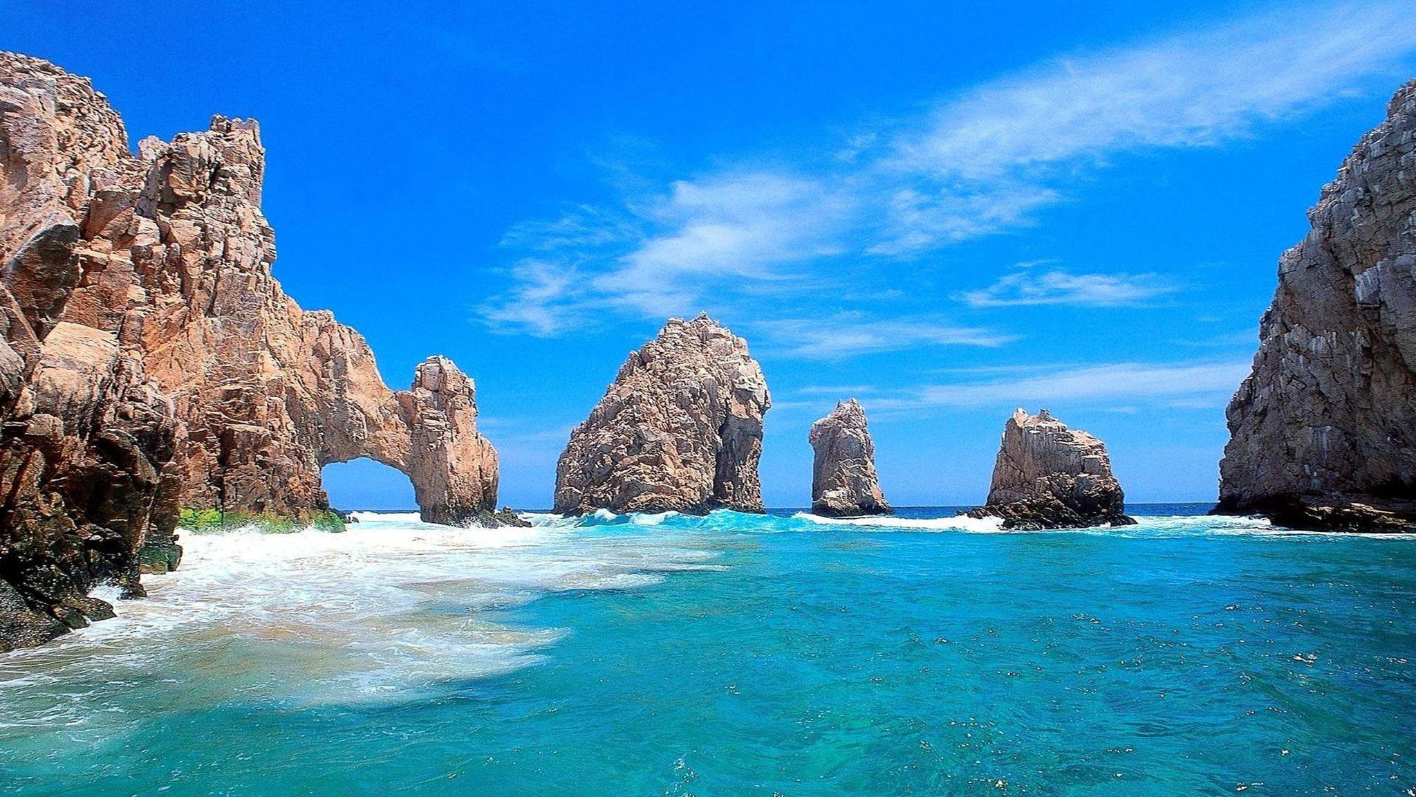 Priveliște la Ocean cu El Arco Fundal