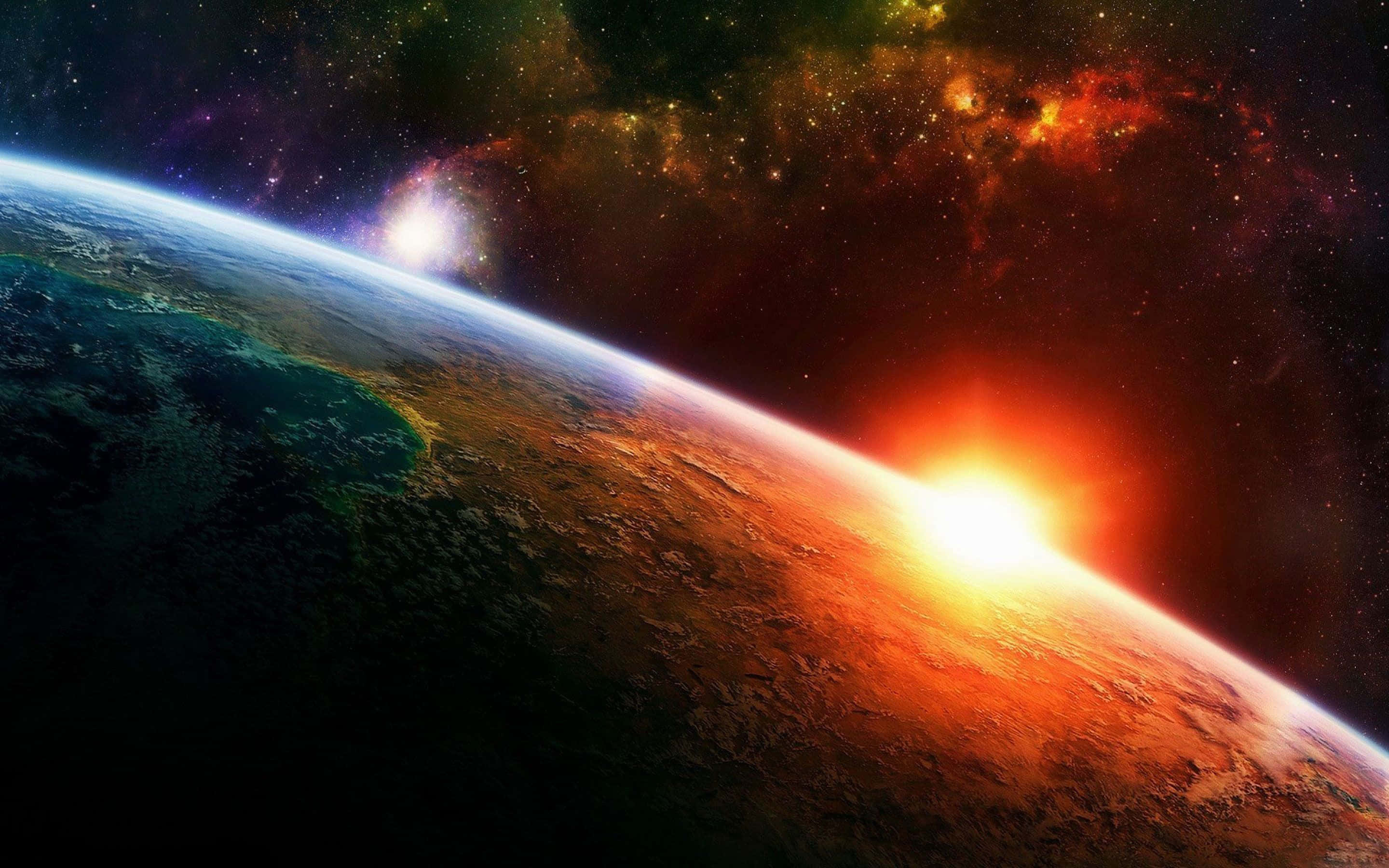 Priveliște Uimitoare a Spațiului Cosmic Fundal