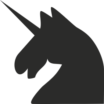 Profil de unicorn în siluetă Fundal