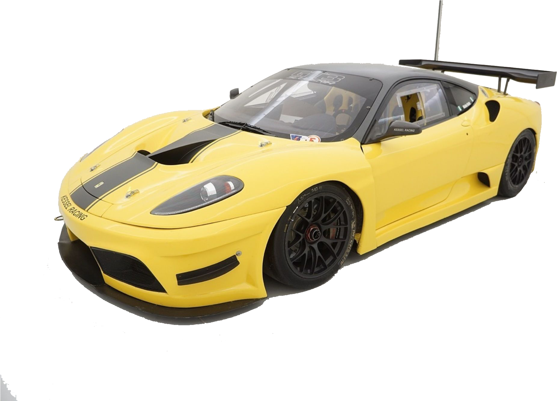 Profil Ferrari de curse galben Fundal