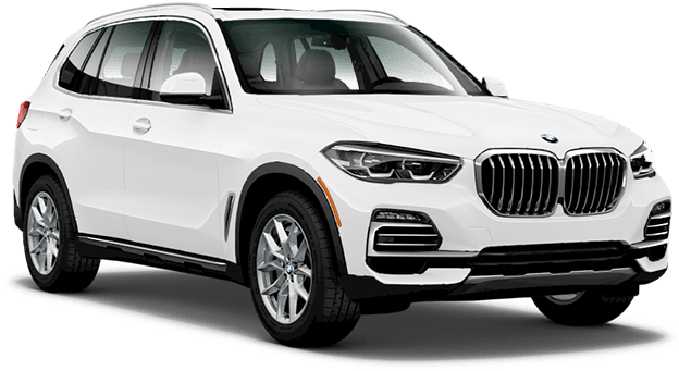 Profil vedere laterală BMW X5 SUV alb Fundal