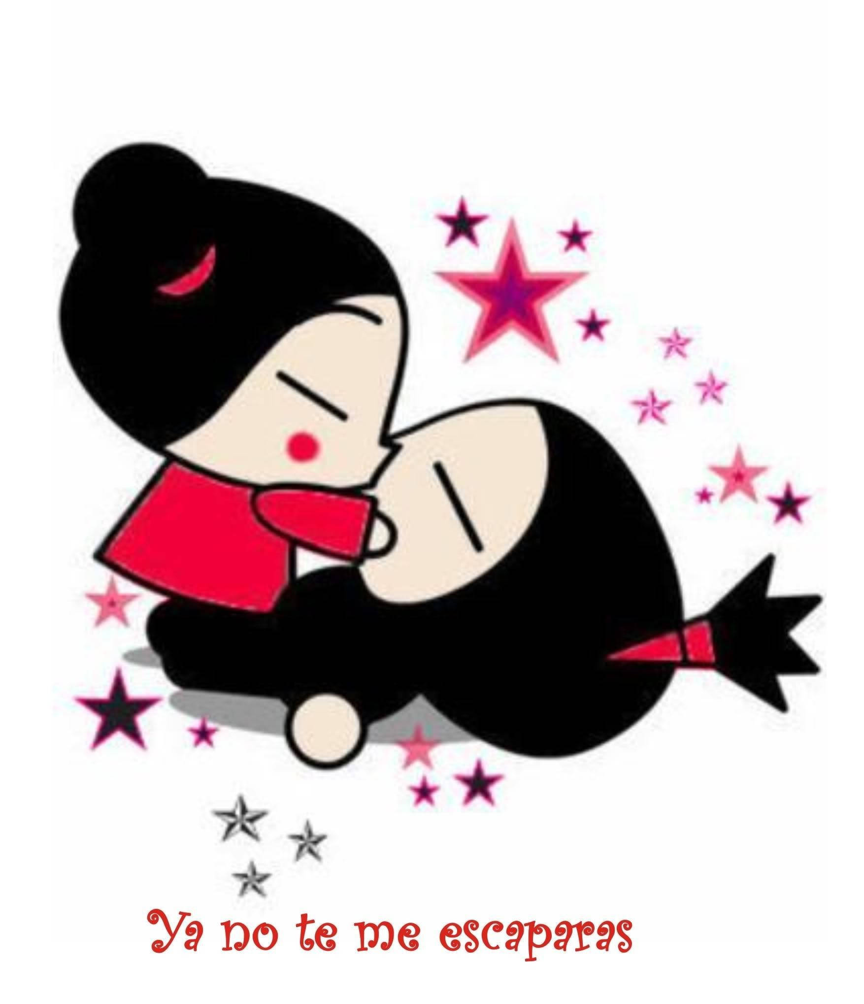 Pucca Kissing Garu With Quote Fundal