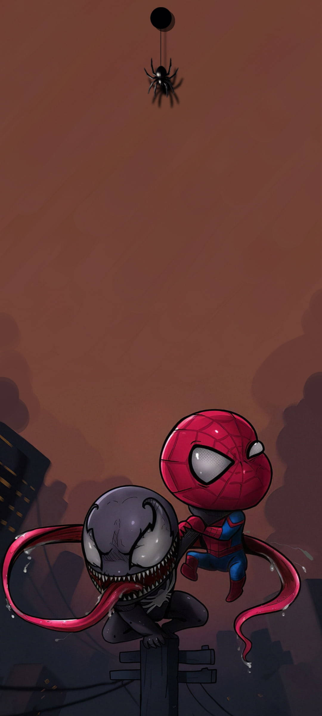 Puncte și Decupaj Venom și Spider-Man Fundal