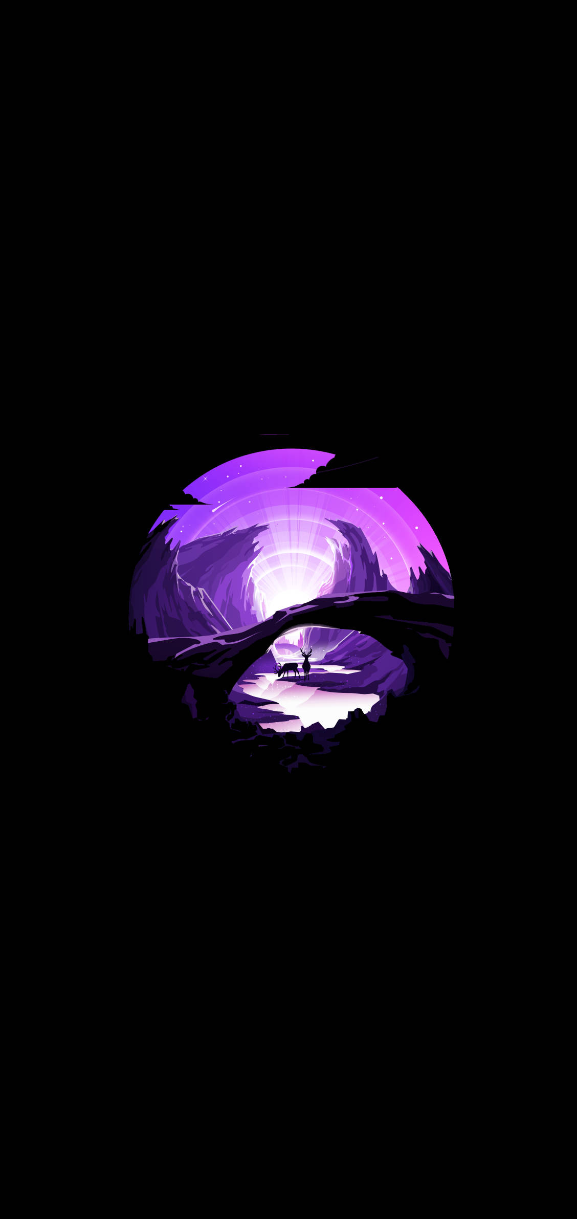 Purple Valley Minimal Dark iPhone Fundal