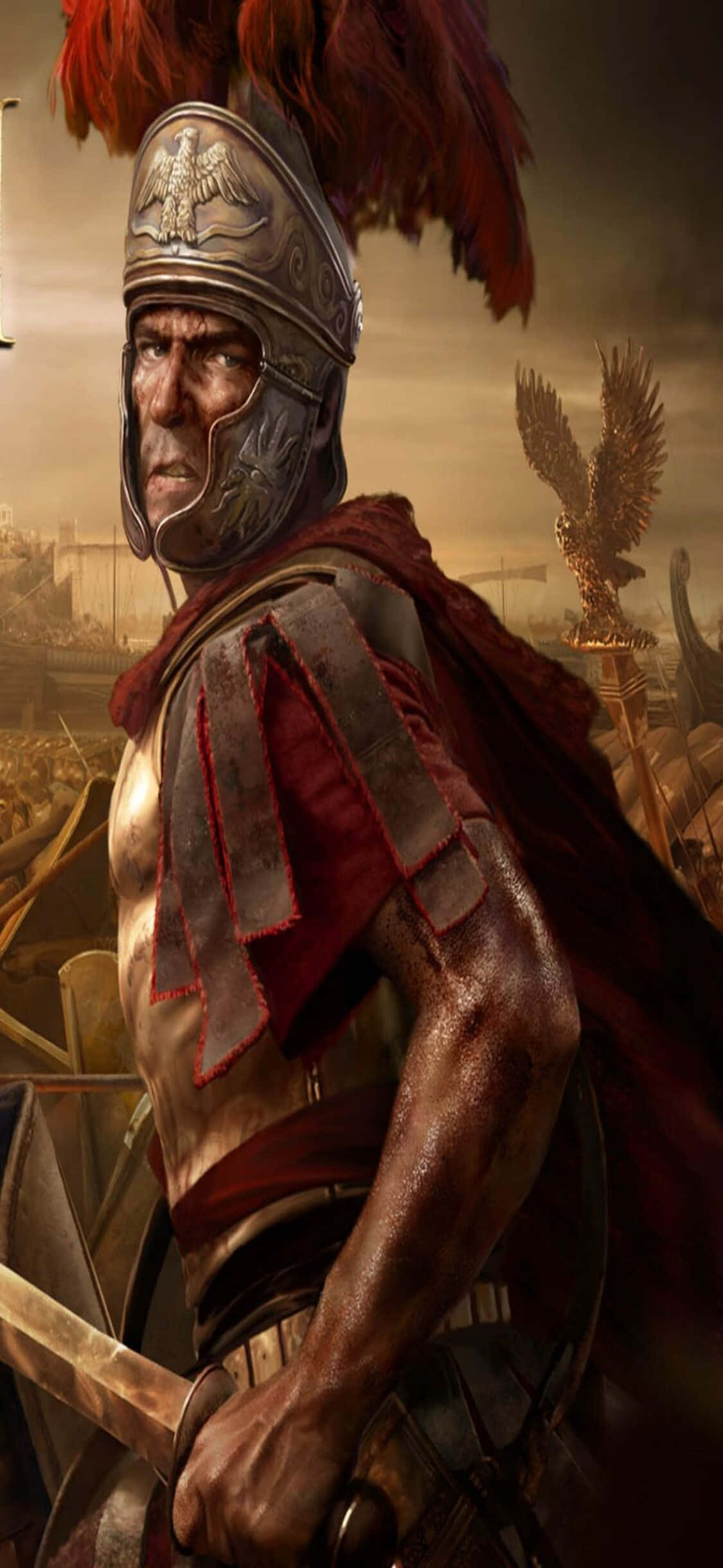 Purtând bătălii epice în Total War Rome 2 pe iPhone XS Fundal