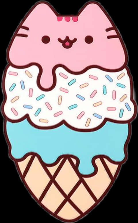 Pusheen Înghețată în Corneț Fundal
