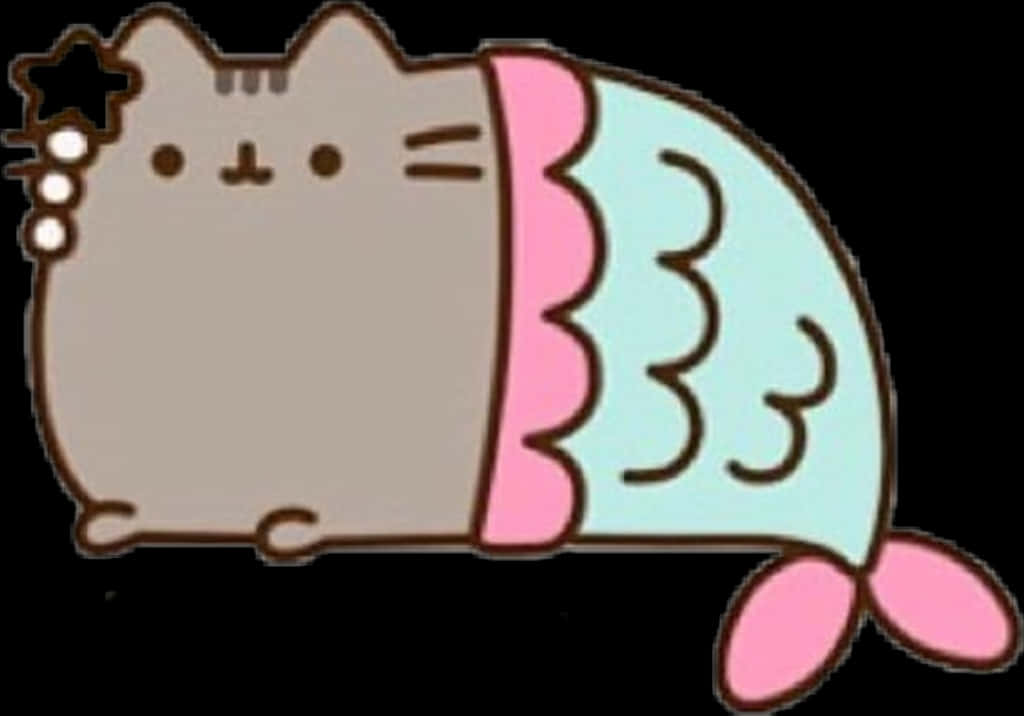 Pusheen Sirena Desen Animata Fundal