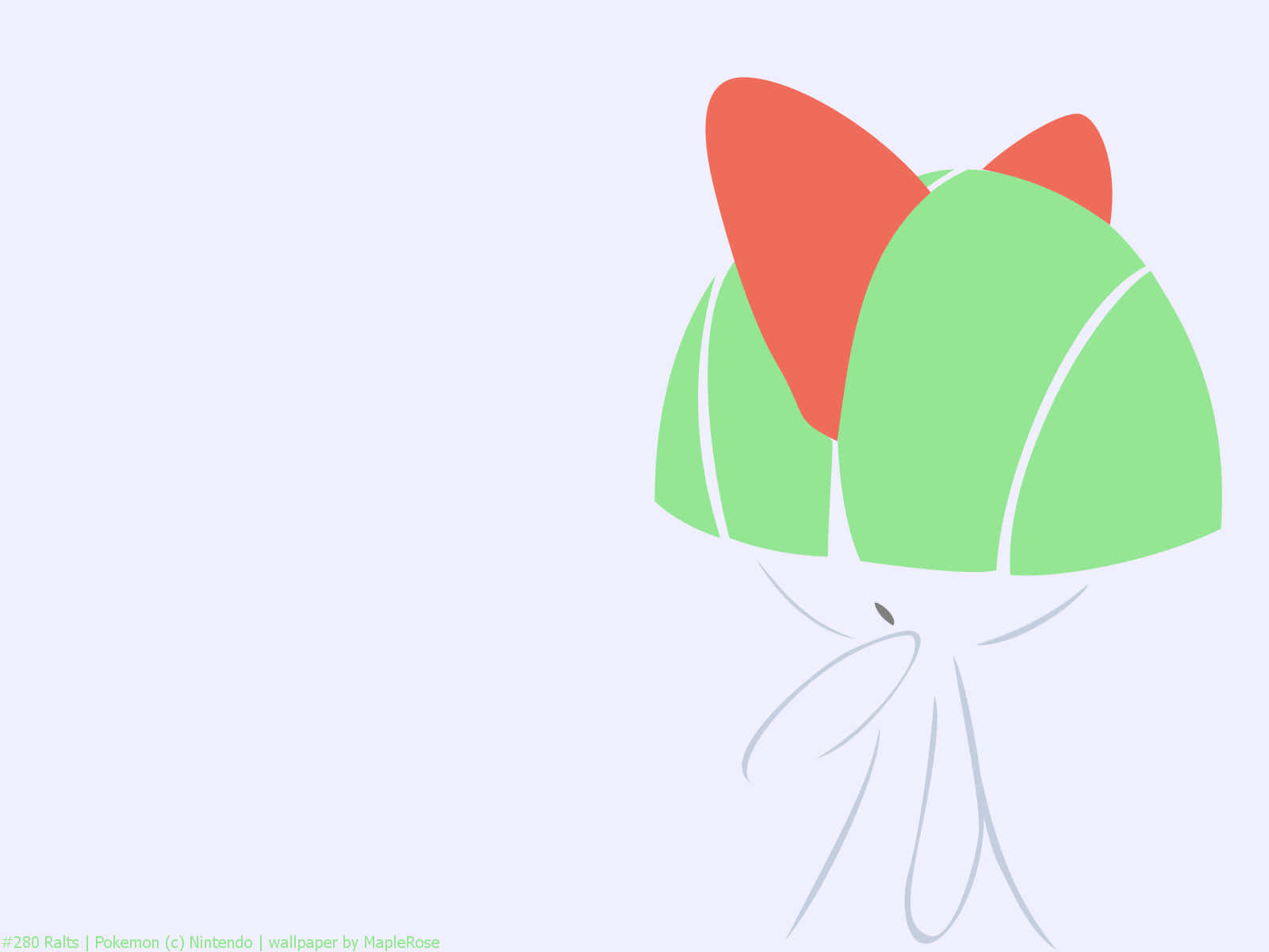 Ralts pe fundal alb-albăstrui Fundal