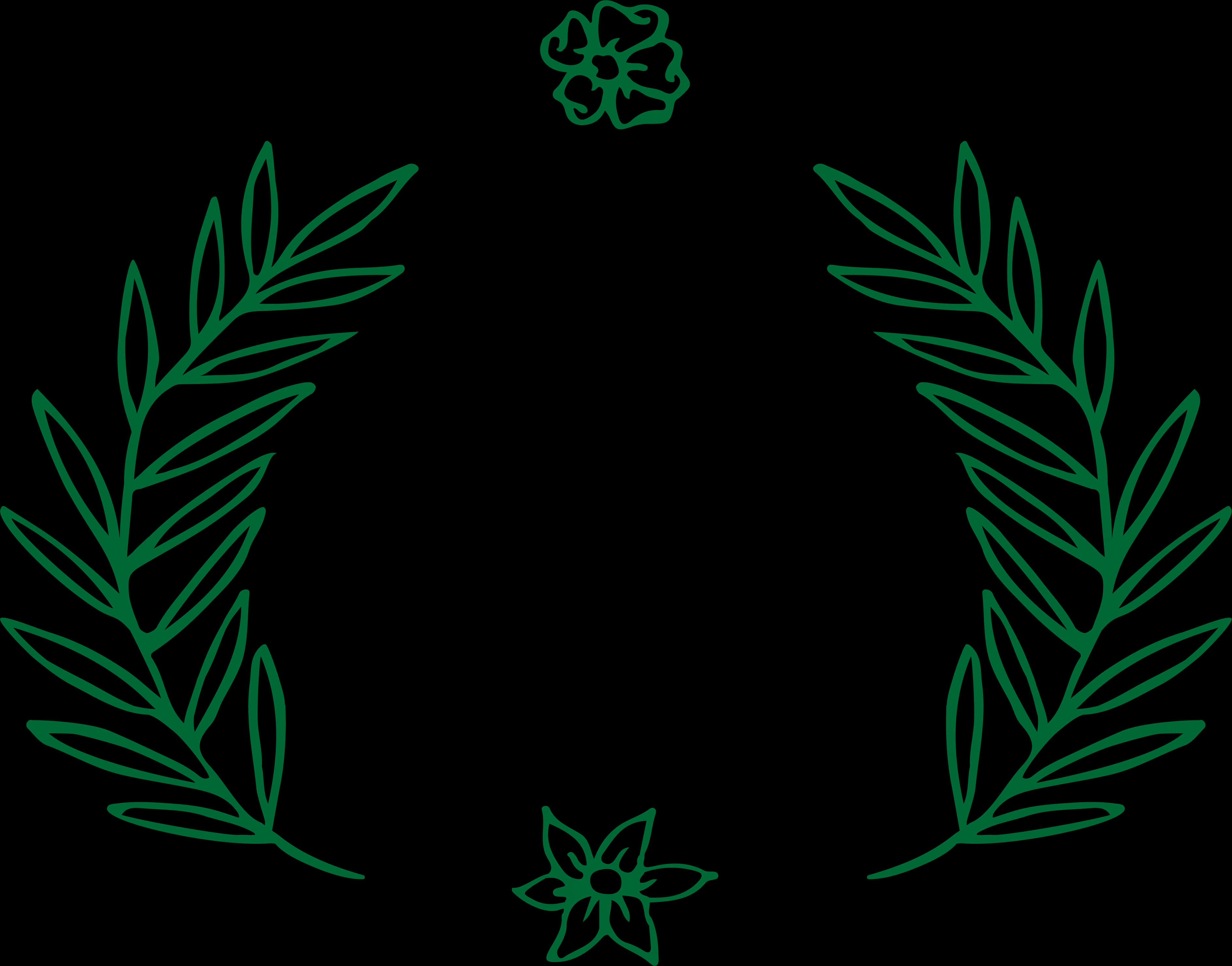 Ramă cu coroană de lauri verde Fundal