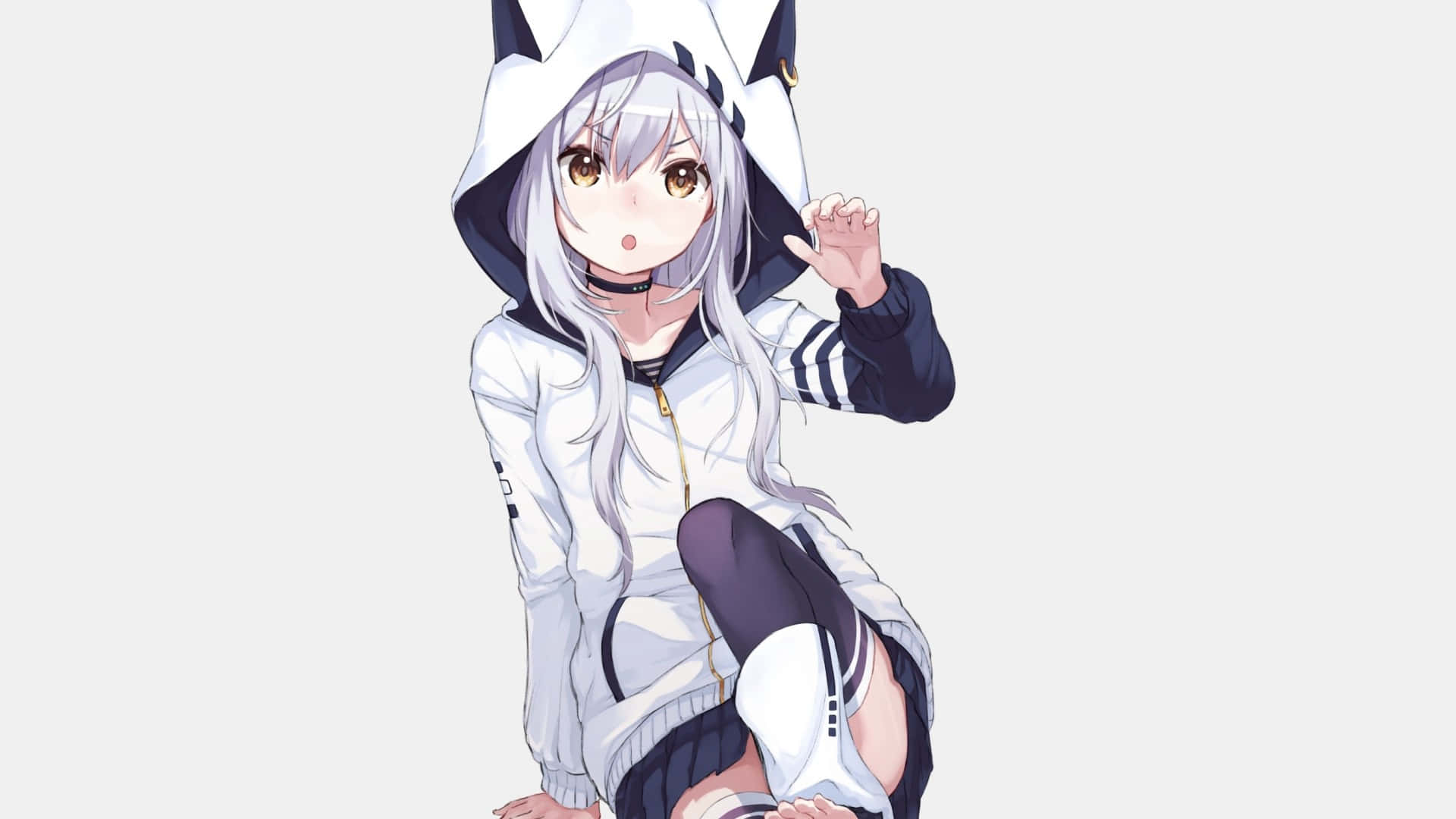 Rămâi confortabil și stilat cu acest hanorac clasic cu fată anime Fundal