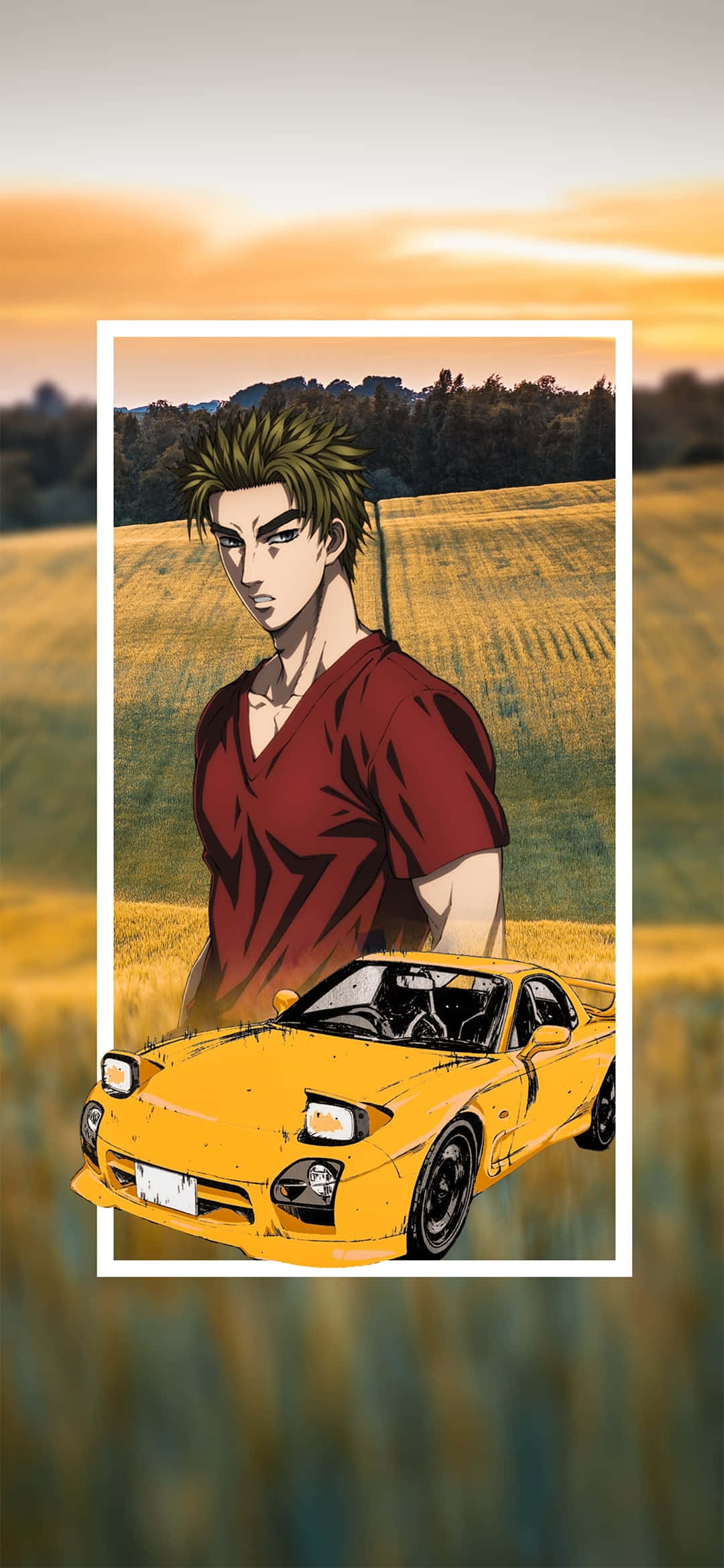 "Rămâi pe frecvență pentru ultimul telefon Initial D" Fundal