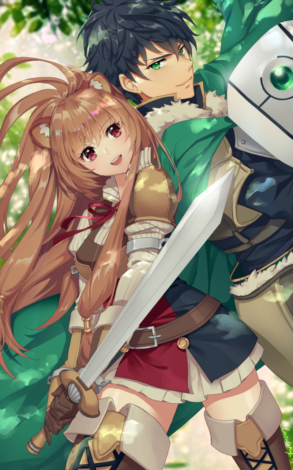 Raphtalia și Naofumi The Rising of the Shield Hero Fundal