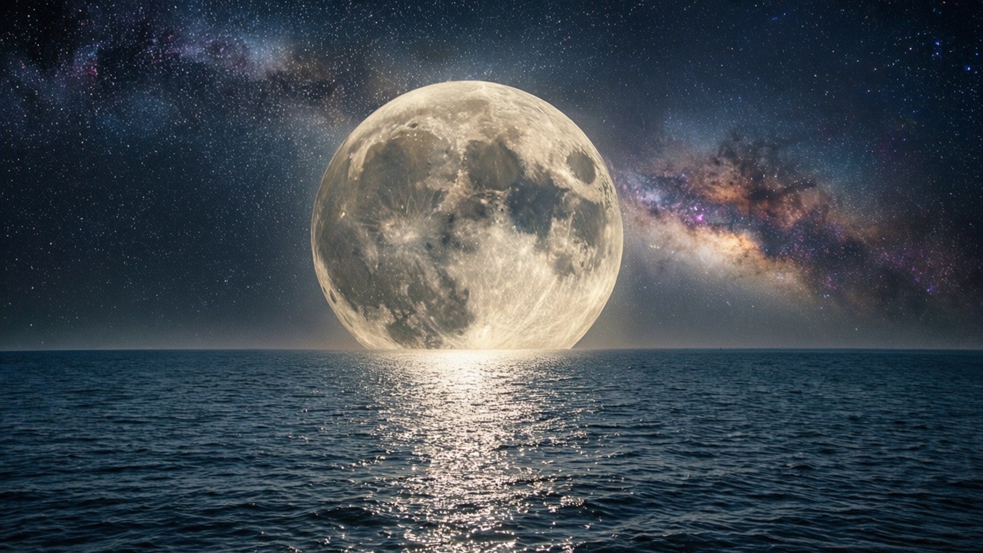 Răsărit de Lună peste Ocean Fundal