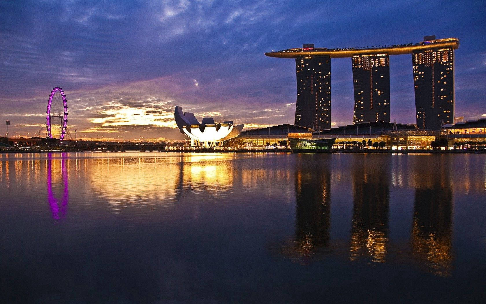 Răsărit pe Râul Marina Bay Fundal