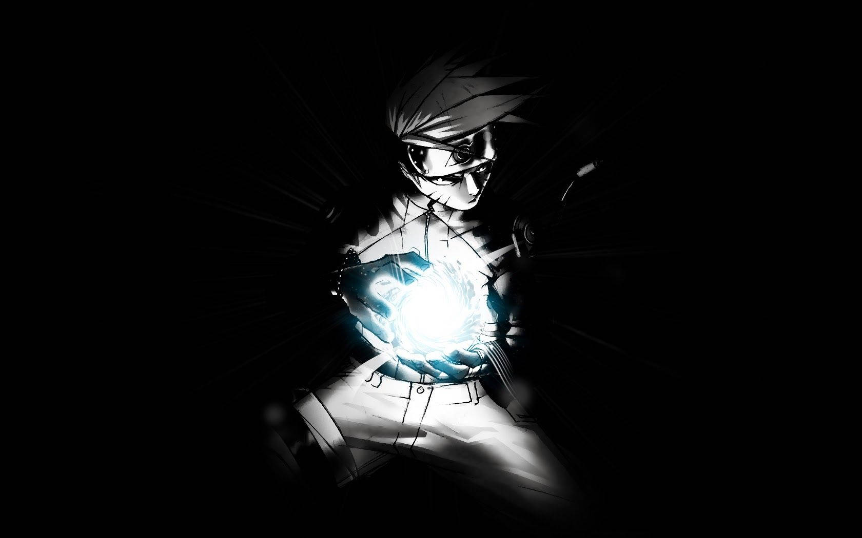 Rasengan Uzumaki Naruto Negru Fundal