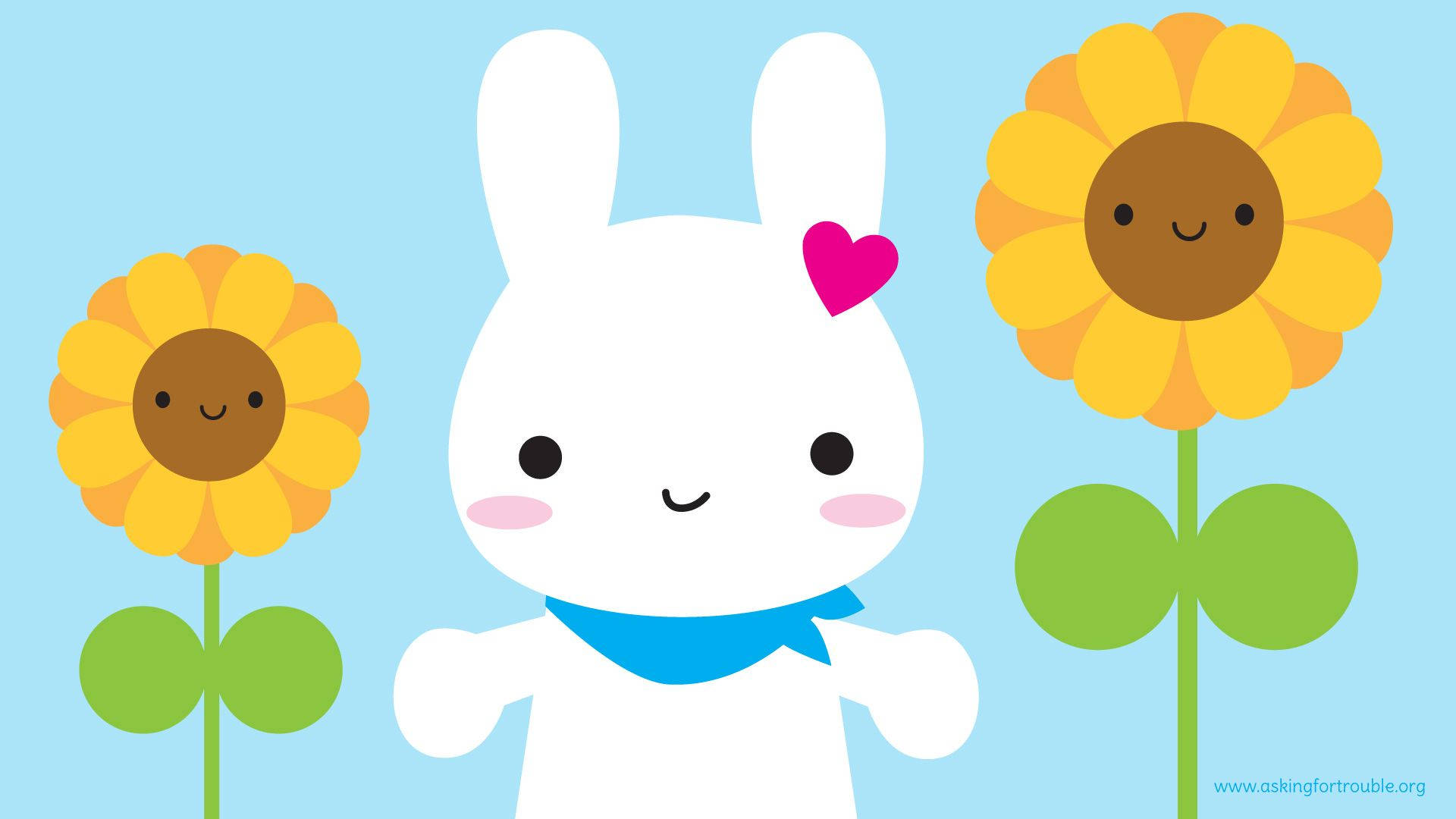 Răspândește Bucurie și Lumină ca Acest Iepuraș Kawaii Fundal