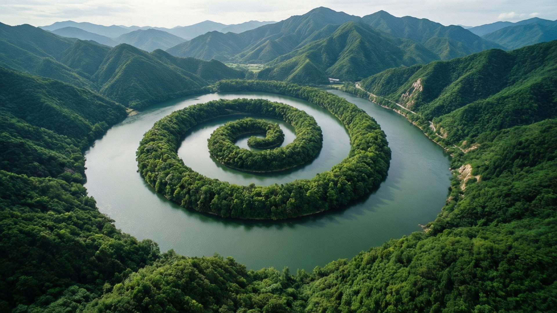 Râul în Spirala Uzumaki Fundal