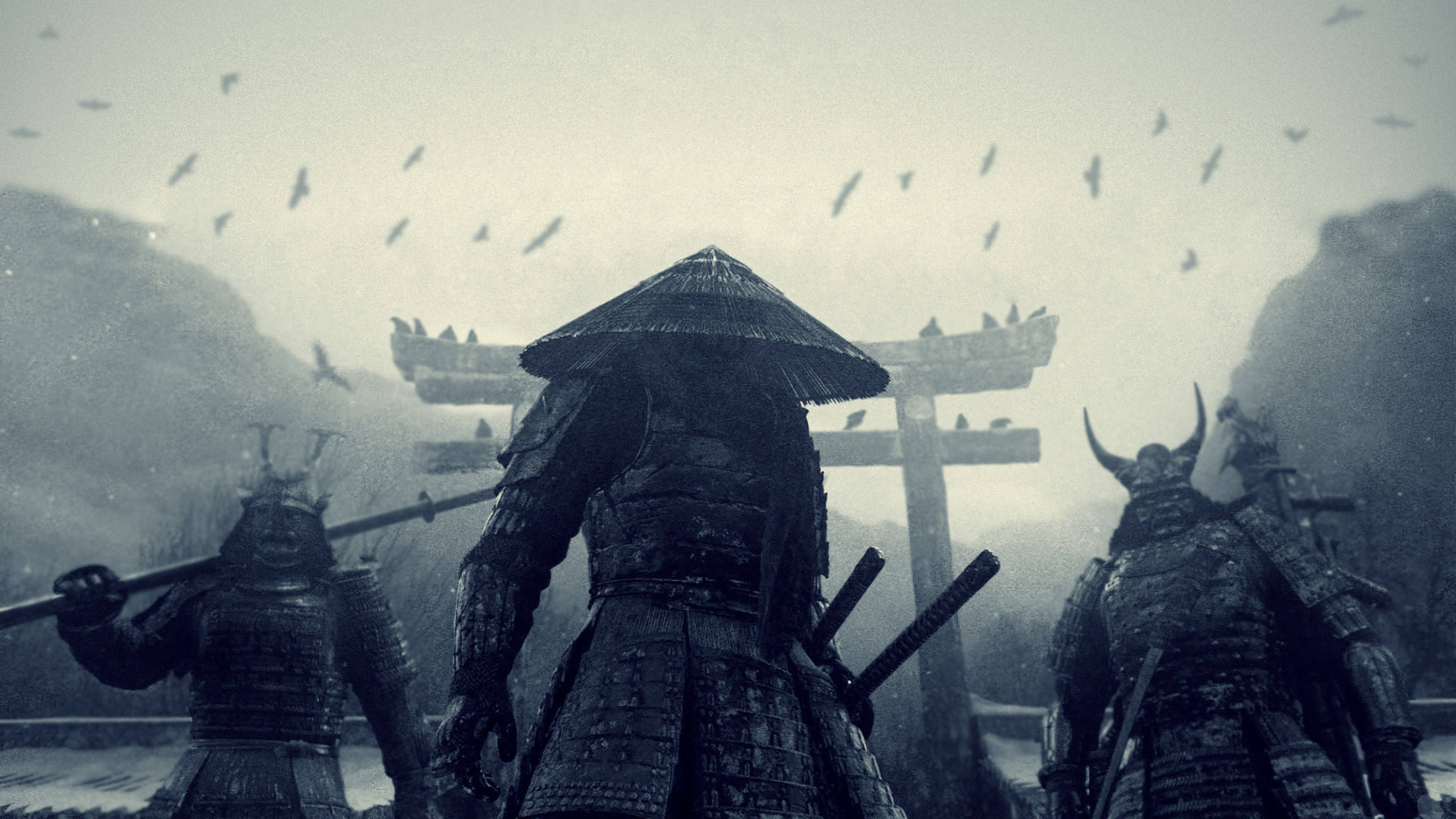 Războinici Samurai Japonezi Fundal