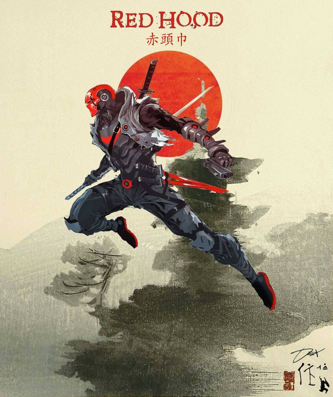 Red Hood în stil japonez Fundal