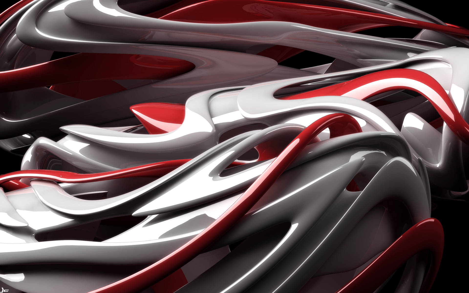 Red și White Render Cool iPad Fundal