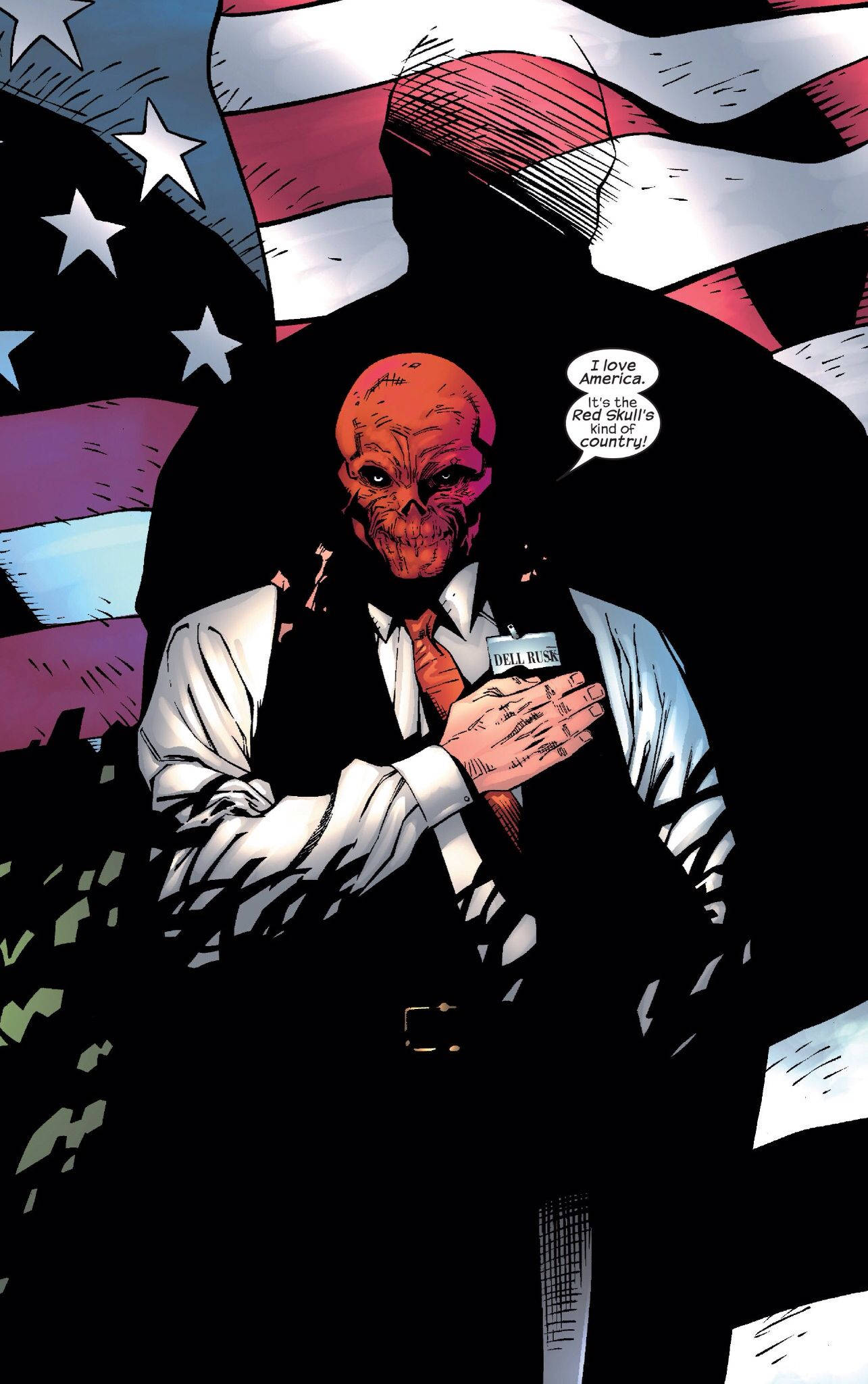 Red Skull Drapel American Fundal