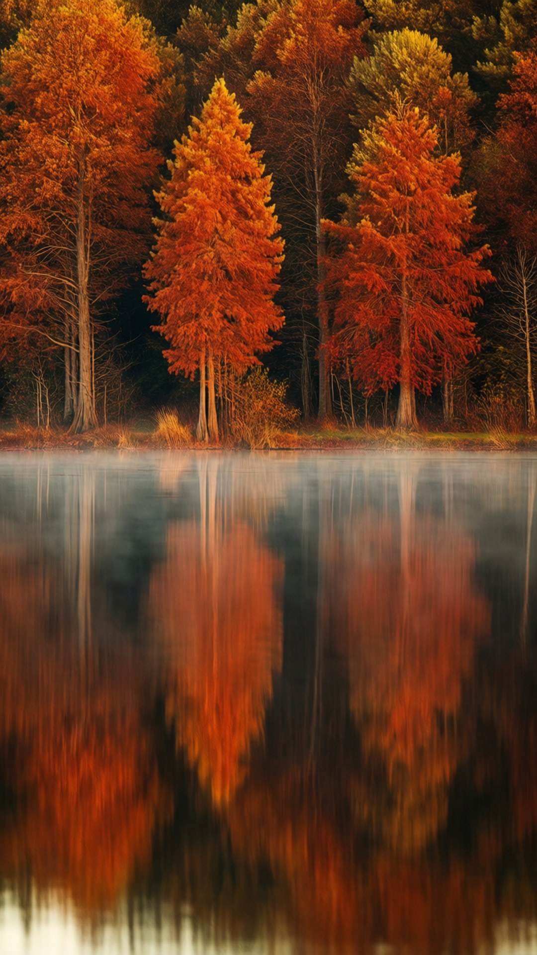Reflectarea Lacului de Toamnă Fundal