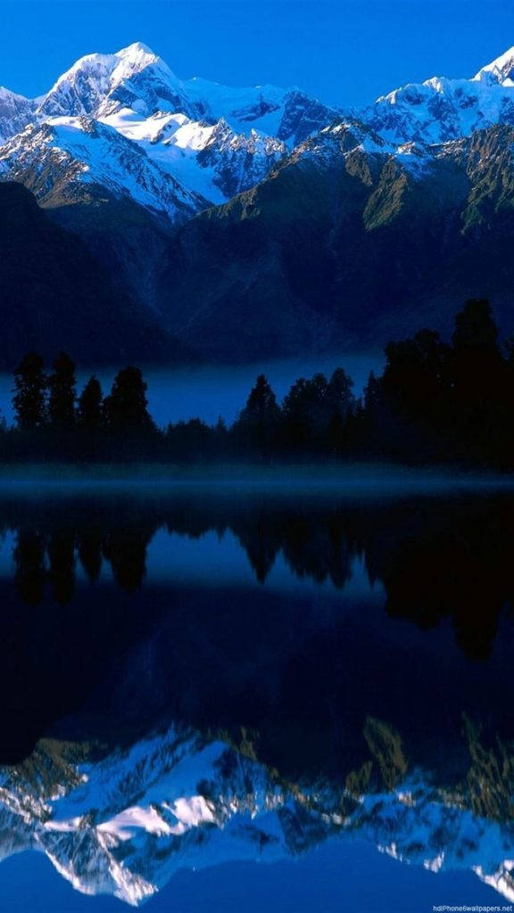 Reflexie montană natură iPhone Fundal