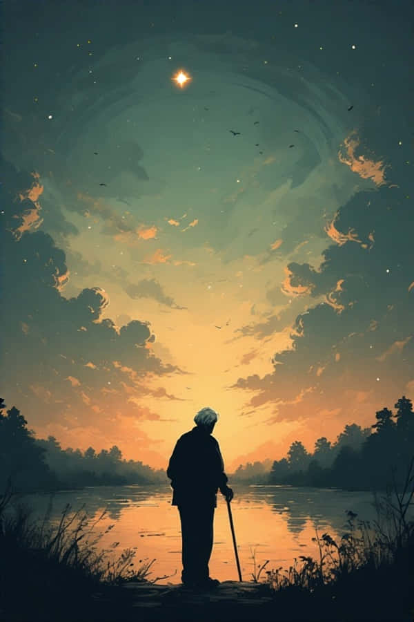Reflexii Lacustre de Seară în Solitudine 4K Fundal