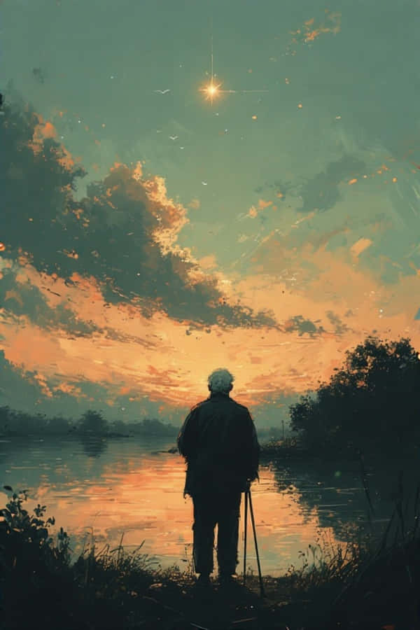 Reflexii Lacustre de Seară în Solitudine 4K Fundal