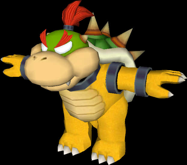 Render 3D clasic al lui Bowser Fundal