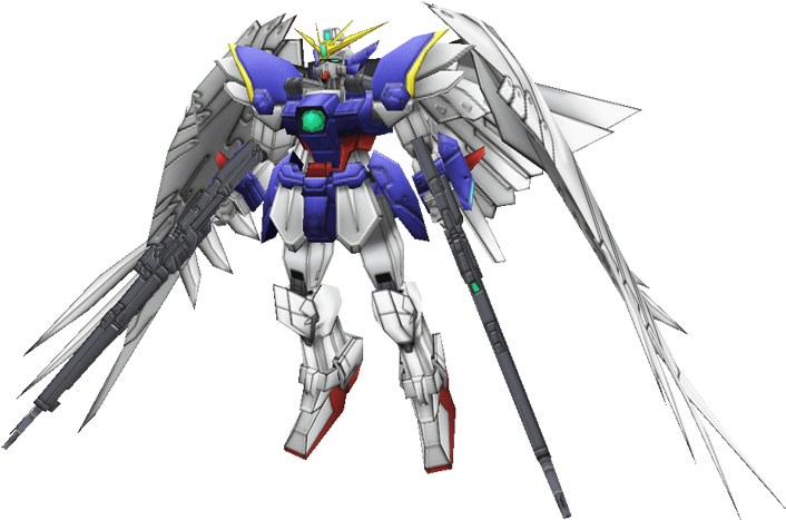 Render Model Gundam cu Aripile Fundal