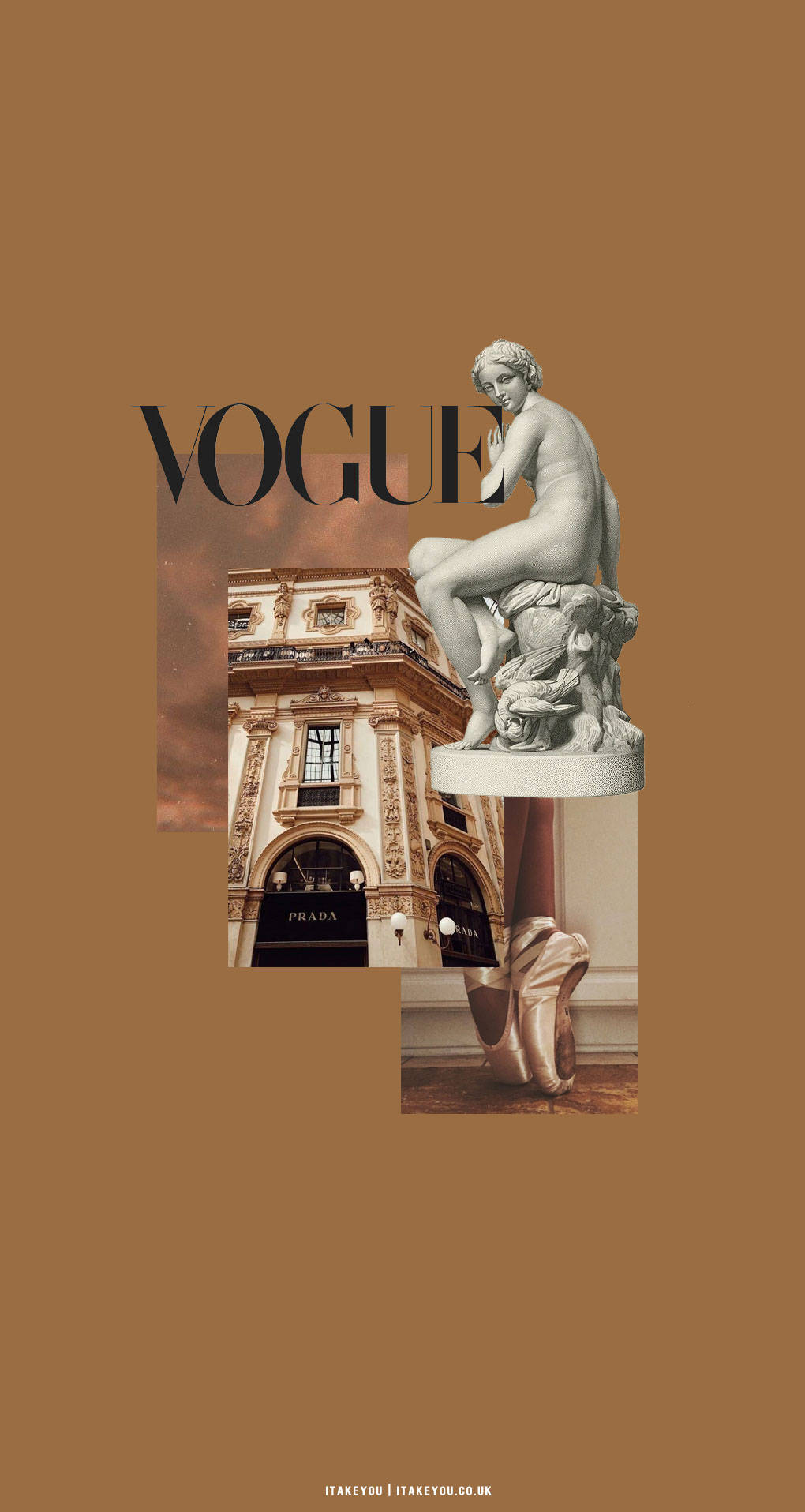 Revista Vogue Estetică Beige Maro Fundal