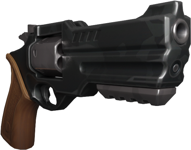 Revolver modern negru cu mâner din lemn Fundal