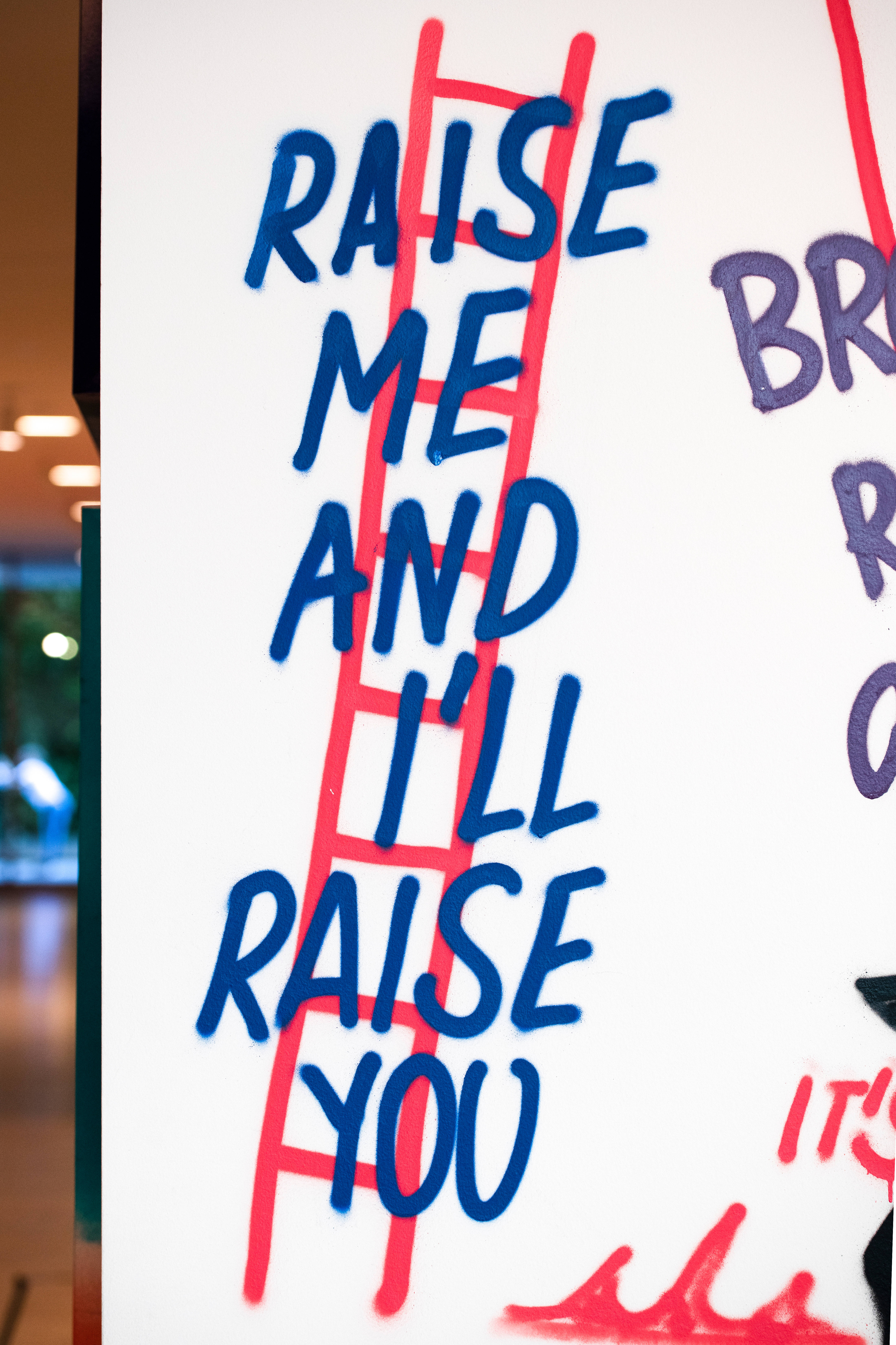 Text suprapus Raise Me And I'll Raise You Fundal
