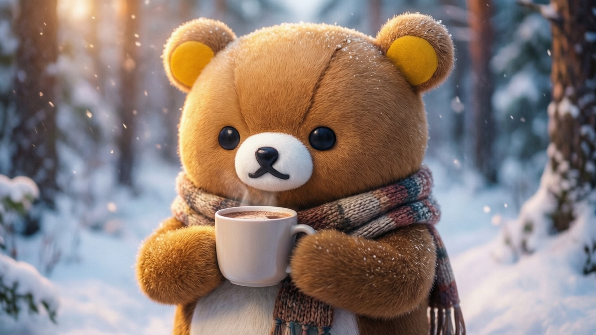 Rilakkuma Iernatic și Confortabil Fundal