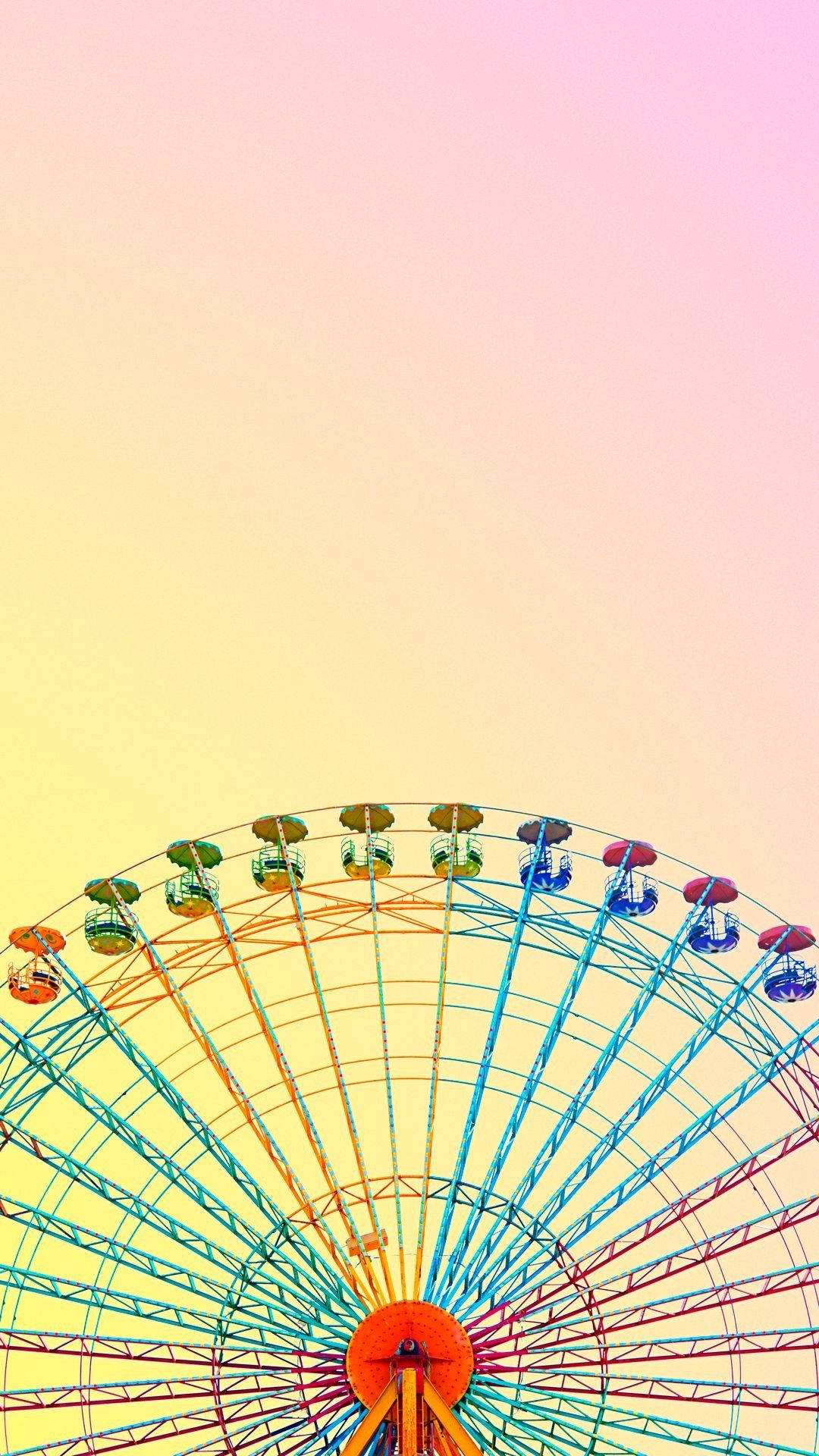 Roata Ferris Pastel pentru iPhone Fundal