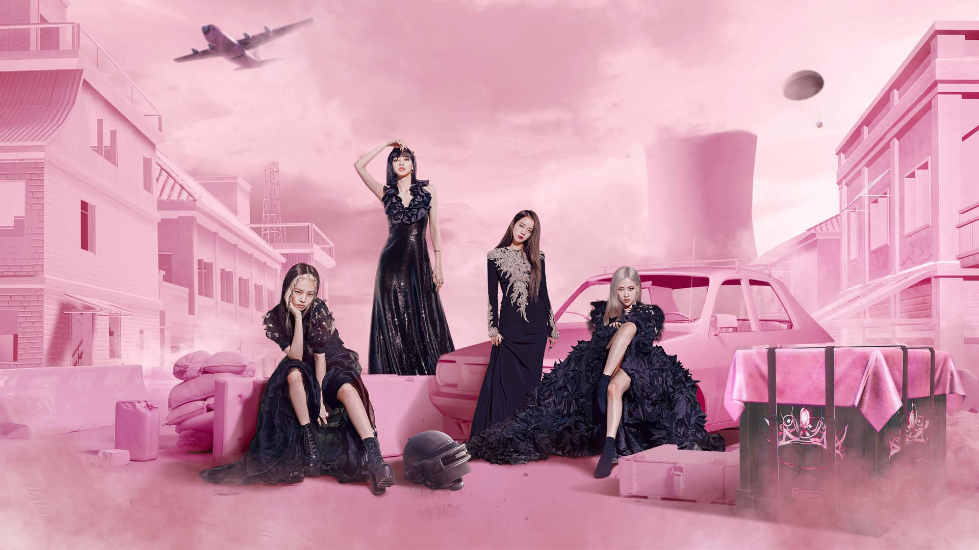 Rochie Neagră Blackpink Desktop Fundal