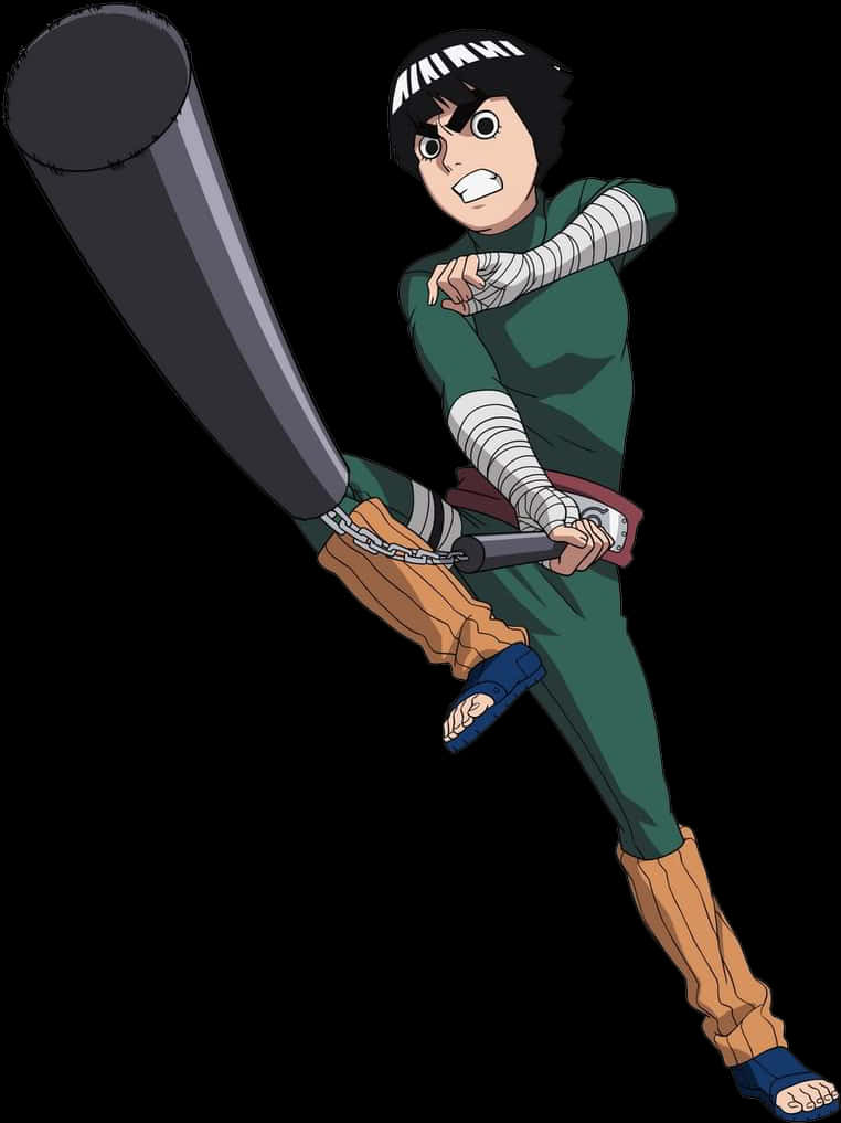Rock Lee cu armă Fundal