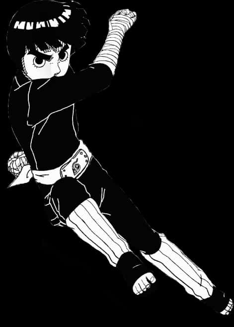 Rock Lee în Poziție de Luptă Fundal
