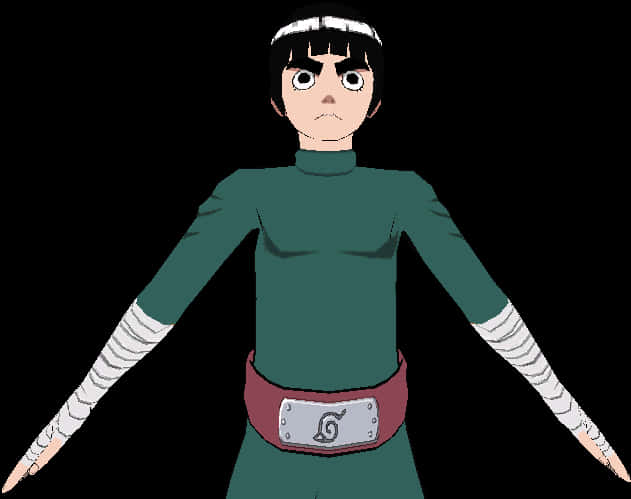 Rock Lee Stând Încrezător Fundal